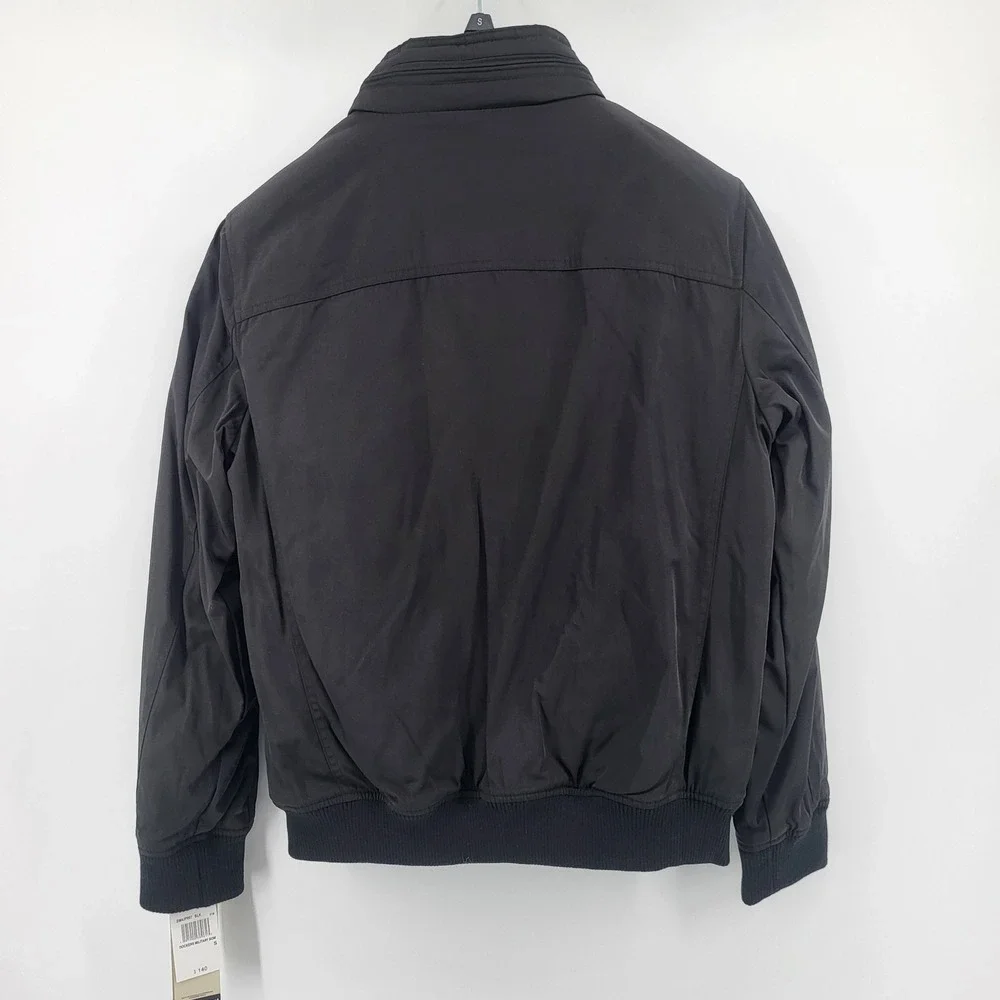Dockers Men's Military Bomber Jacket Black Zip Utility Pockets‎ Size Small NWT